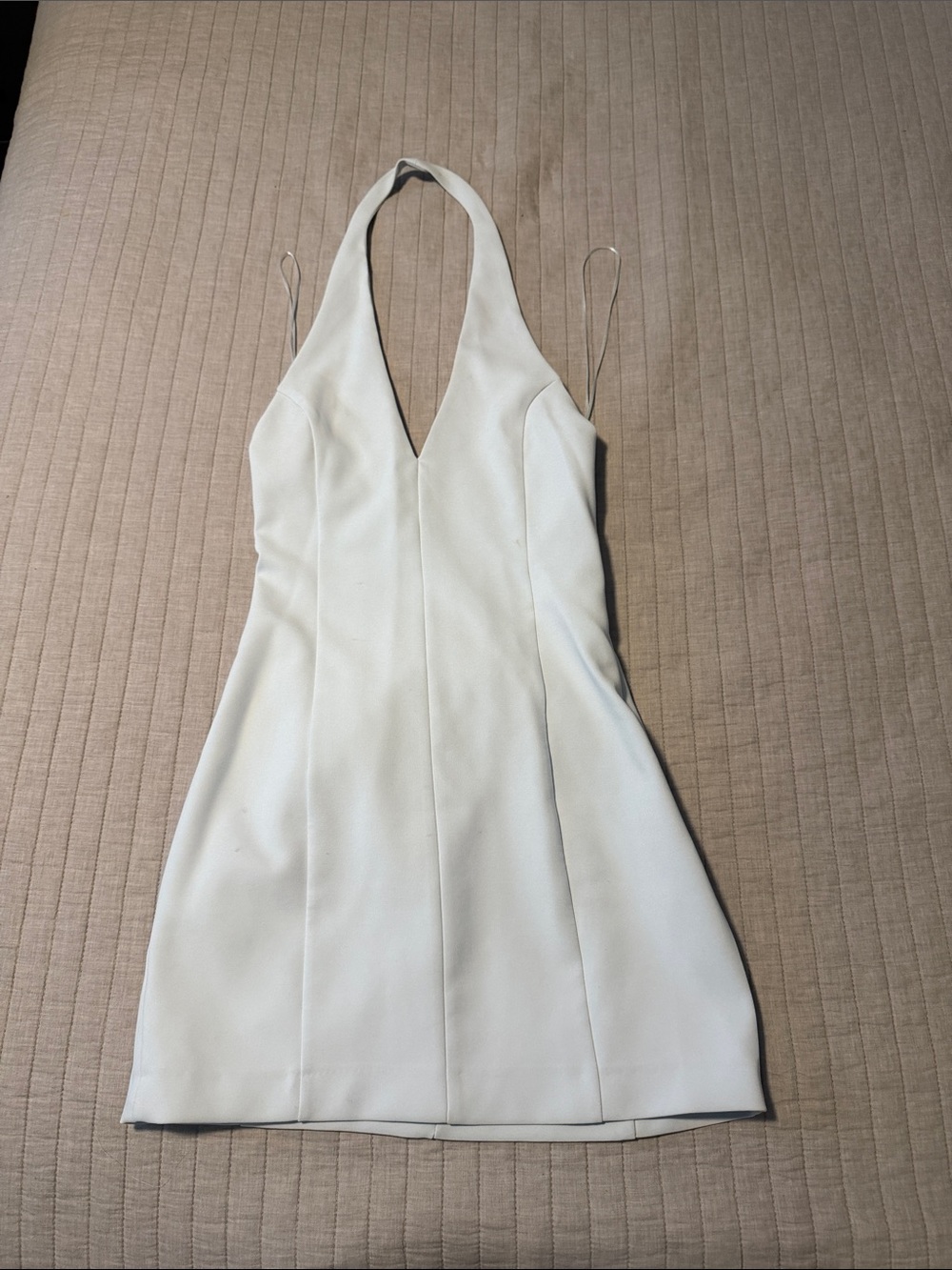 Zara Ivory Halter Mini Dress